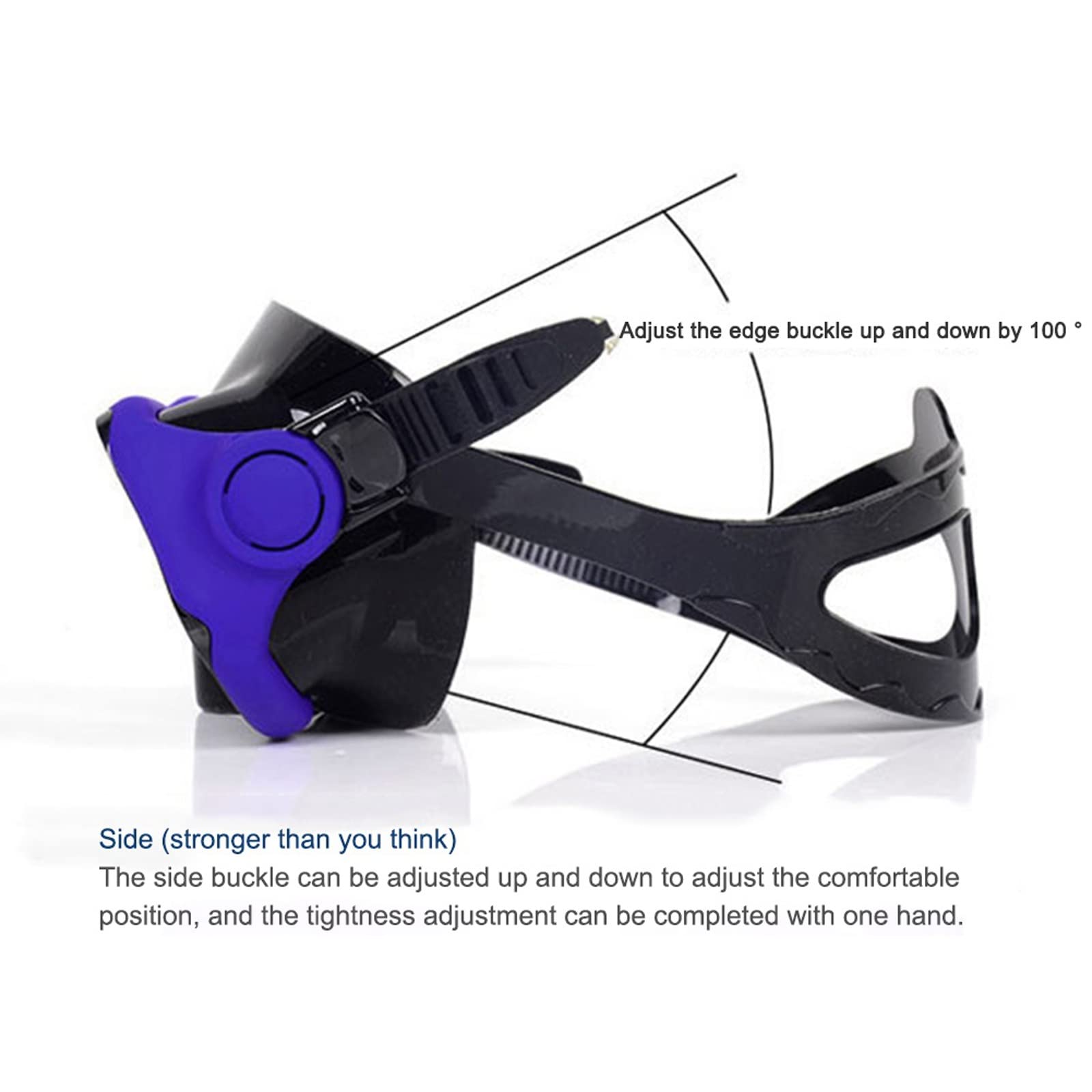 JINGYAN Occhialini da nuoto Swimming Goggles Diving Snorkeling Glass Mask Scuba Snorkel Watersports Equipment Toughened Tempered