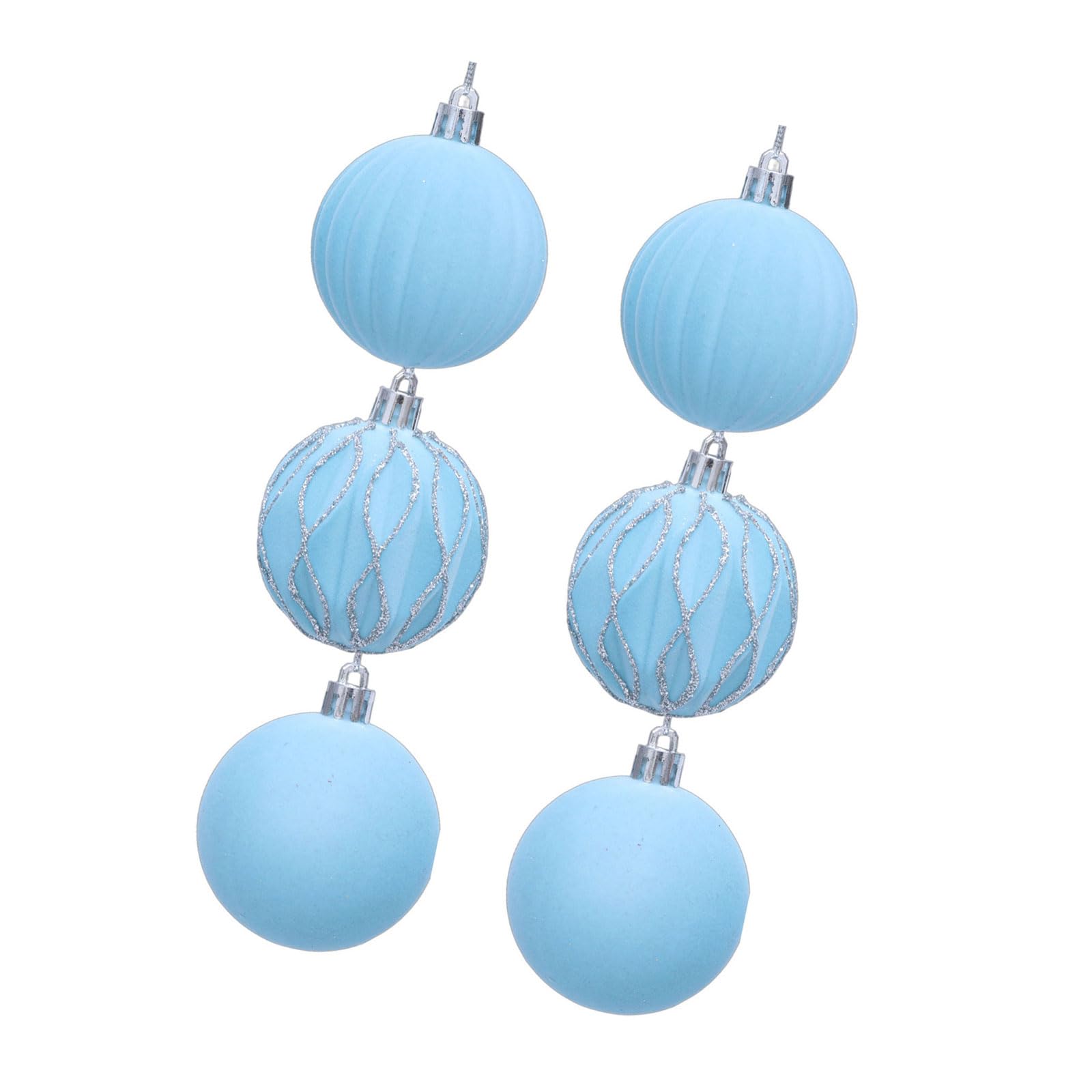 Oxxggkao 6PCS / Pack Stylish Flocking Christmas Tree Ornaments Sturdy and Safe Holiday Tree Decor for Seasonal Celebrations Soft Flocking Ornament