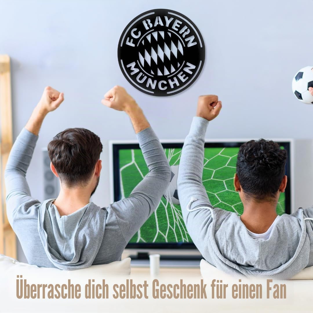 Bild Wappen Bayern Wand Holz - Raumdekoration, modernes Zuhause, originelle Geschenke für Herren, Kinder, moderne Wohnzimmerdekoration, Fußballposter (Bayern M)