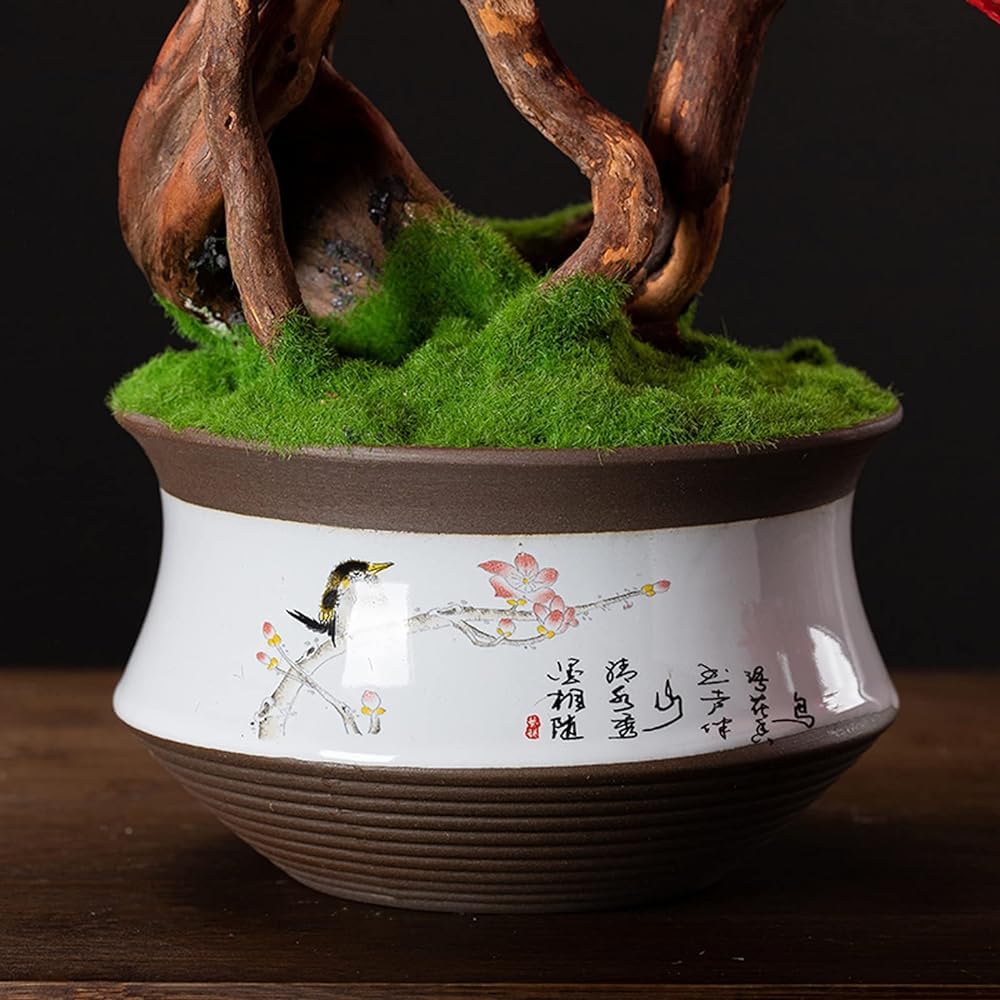 Künstlicher Bonsai-Baum groß mit Keramiktopf – künstliche Bonsai-Pflanze für Zuhause, Büro, Schreibtisch, Tischdekoration – künstliche Zimmer-Bonsai-Topfpflanze