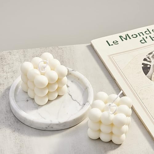 Miniatura 6 de Bandeja redonda de tocador italiana 100% mármol de 5.5 pulgadas, bandejas decorativas y para servir frutas para baño, cocina, mesita de noche,