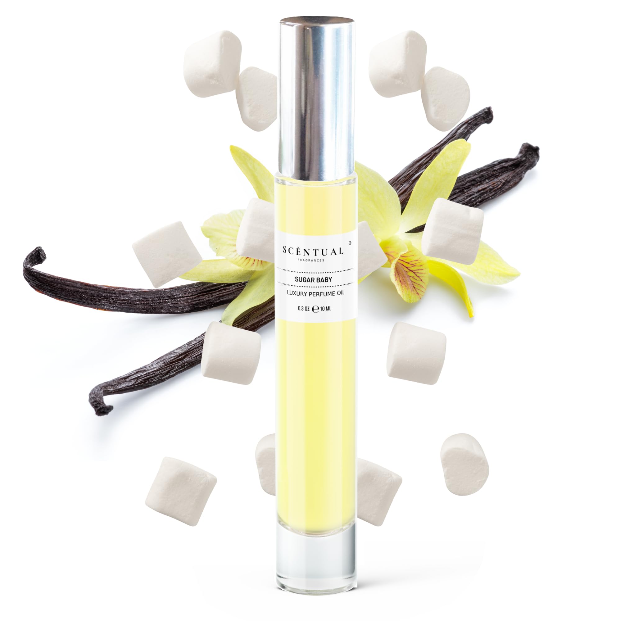 Luxury Perfume Oil, Ultra-Concentrated Women Roll-On Fragrance Oil, Long Lasting Rollerball Travel Mini Perfume, Vegan, Alcohol & Cruelty Free 10ml (Sugar Baby)