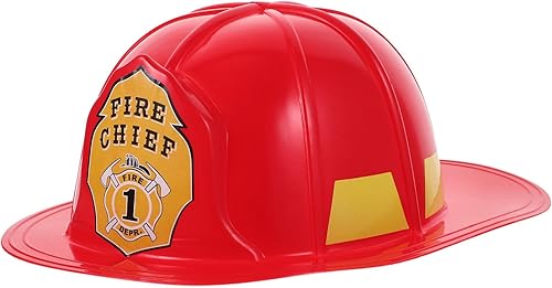 Miniatura 4 de SEWACC Sombrero de bombero para adultos, casco de bombero de plástico para niños, sombrero de jefe de simulación, sombrero de seguridad para cosplay