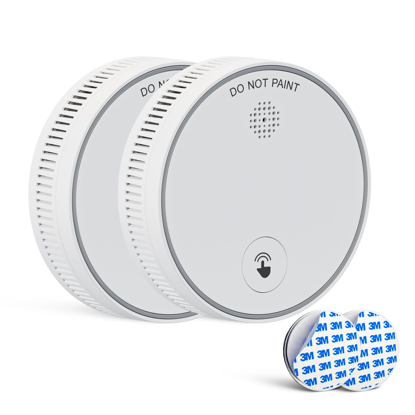 Fyremeld 10-Year Battery Smoke Alarm with Advanced Photoelectric Sensor for Fewer False Alarms Featuring Magnetic Mount and EN14604 Certification for Home and Office Use 2 Pack