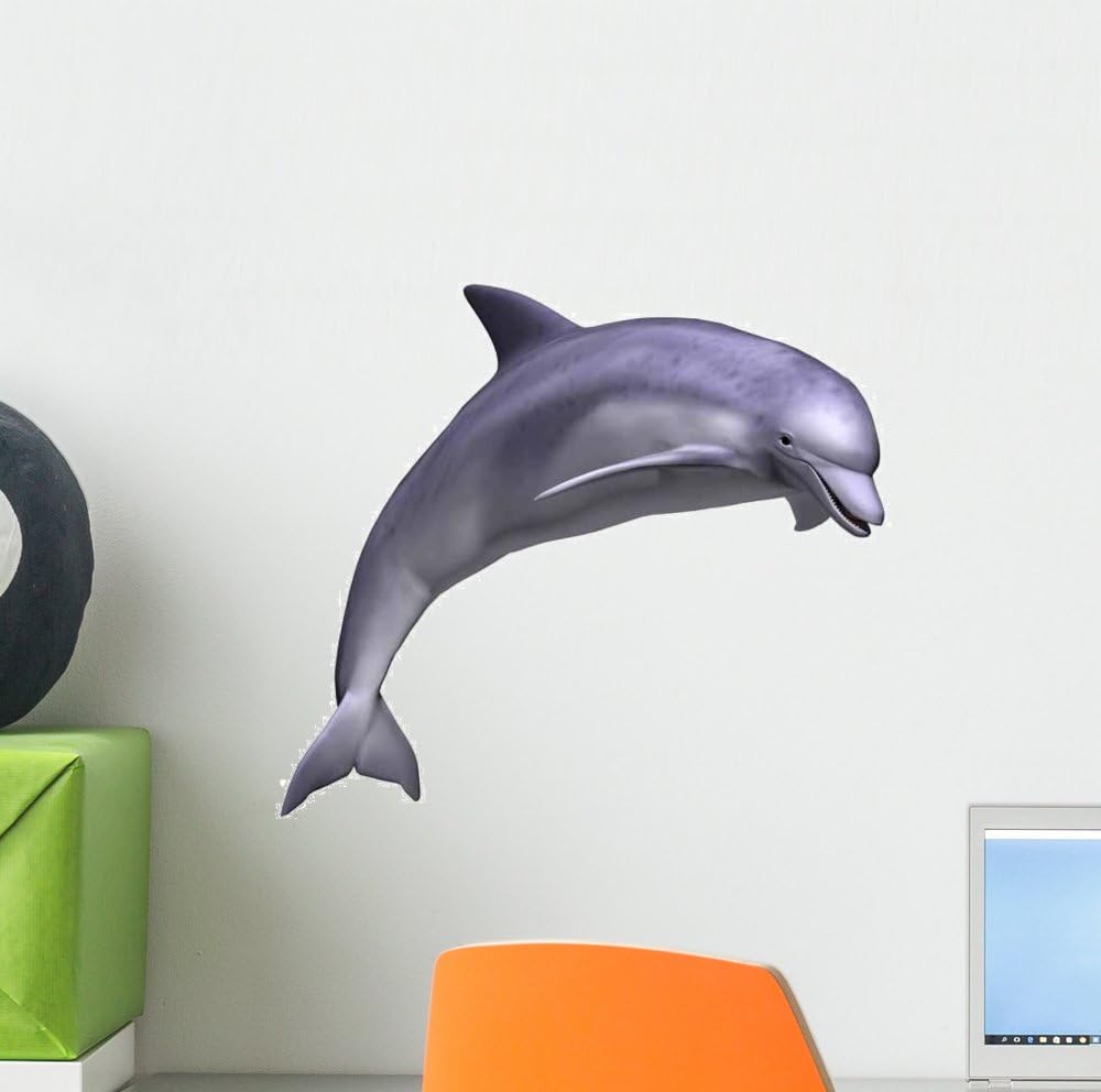 Leaping Dolphin Wall Decal Wallmonkeys Peel and Stick Graphic (12 in W x 9 in H) WM232628