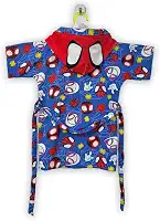 Roupão Aveludado Infantil Quimono Estampado com Capuz Spidey M Com 1 peça