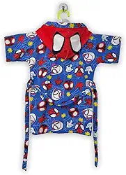 Roupão Aveludado Infantil Quimono Estampado com Capuz Spidey M Com 1 peça