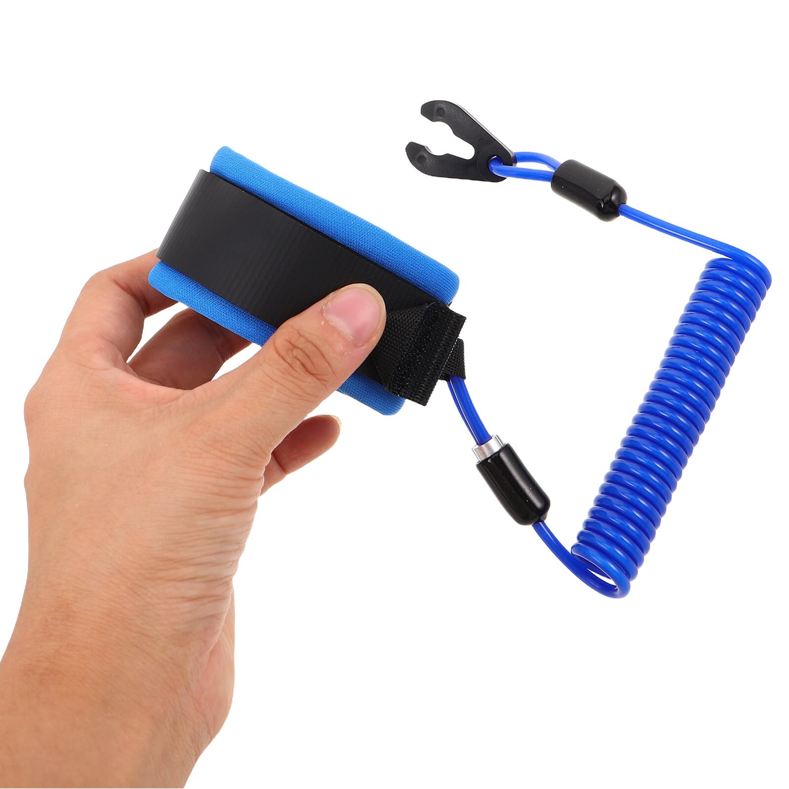 Cordón Elástico Azul de TPU para Parada de Emergencia del Motor Fueraborda, Interruptor de Seguridad para Deportes Acuáticos y Navegación