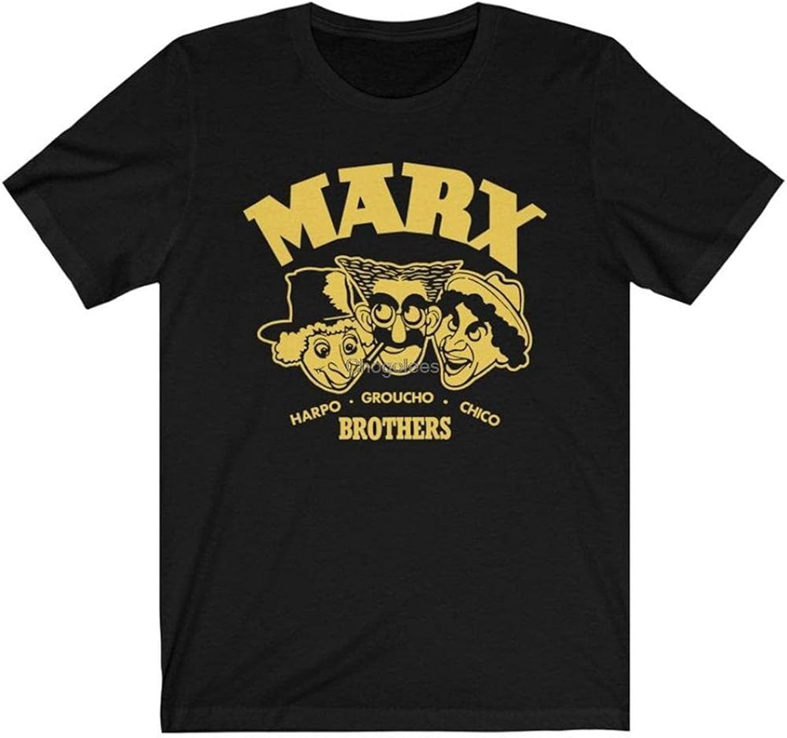 JIAJIAHONG Marx Brothers Bros Groucho Harpo Chico Artists Actors Cinema T Shirt(1) Size M Black