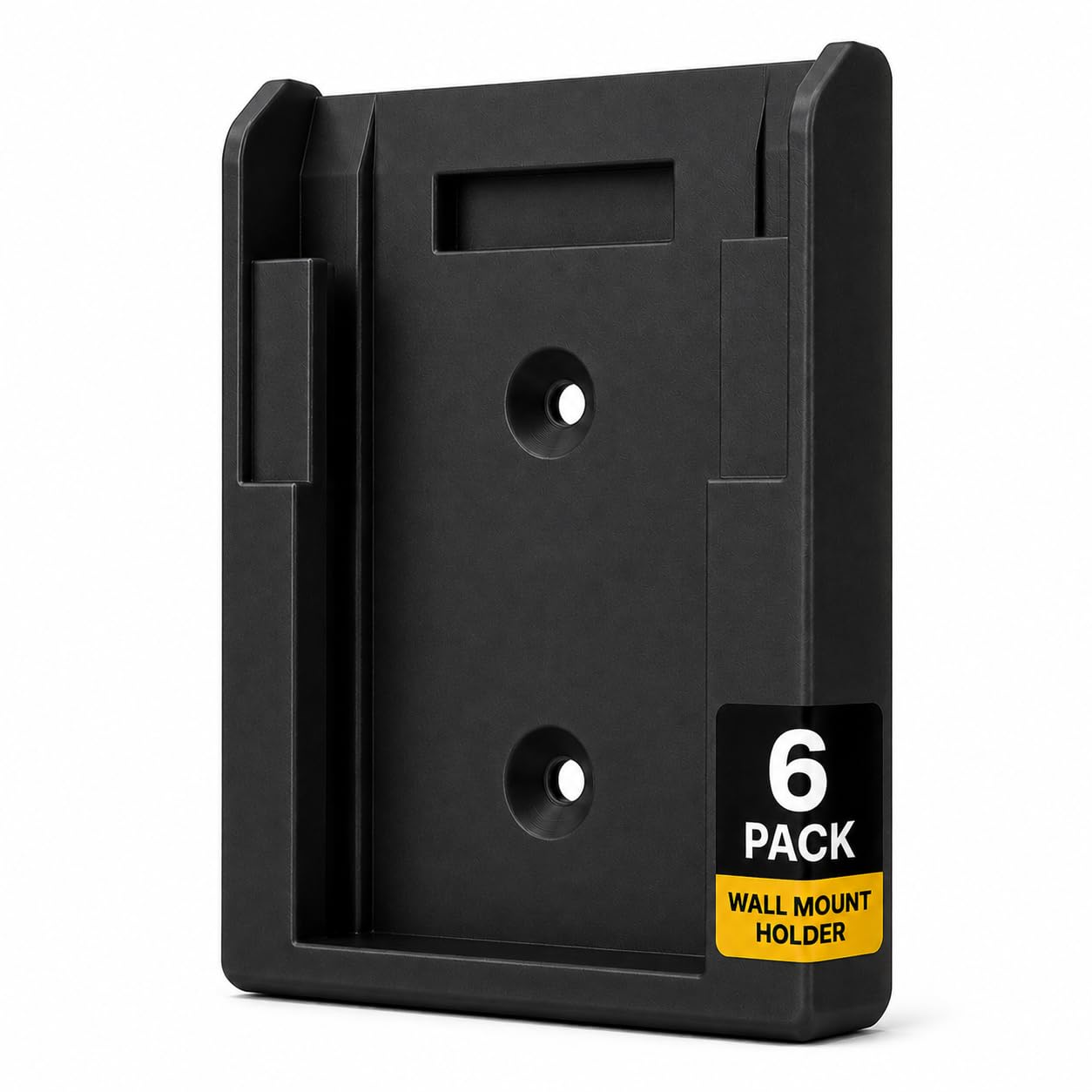 6 Pack | Battery Holder Mount Compatible with DeWalt 18V 20V 54V 60V MAX XR FlexVolt | Wall Mount Battery Storage Rack for Garage, Workshop or Van (6 Pack - Black)