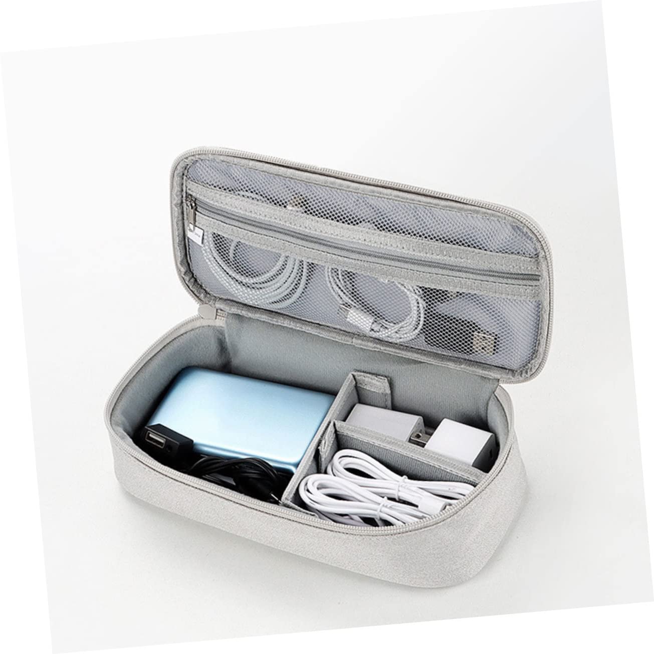 3 Pezzi Organizer Elettronico per Accessori Digitali Custodia da Viaggio Grande Grigia Elegante per Cavi Dati Caricabatterie e Hard Disk Borsa Portatile Protettiva e Compatta con
