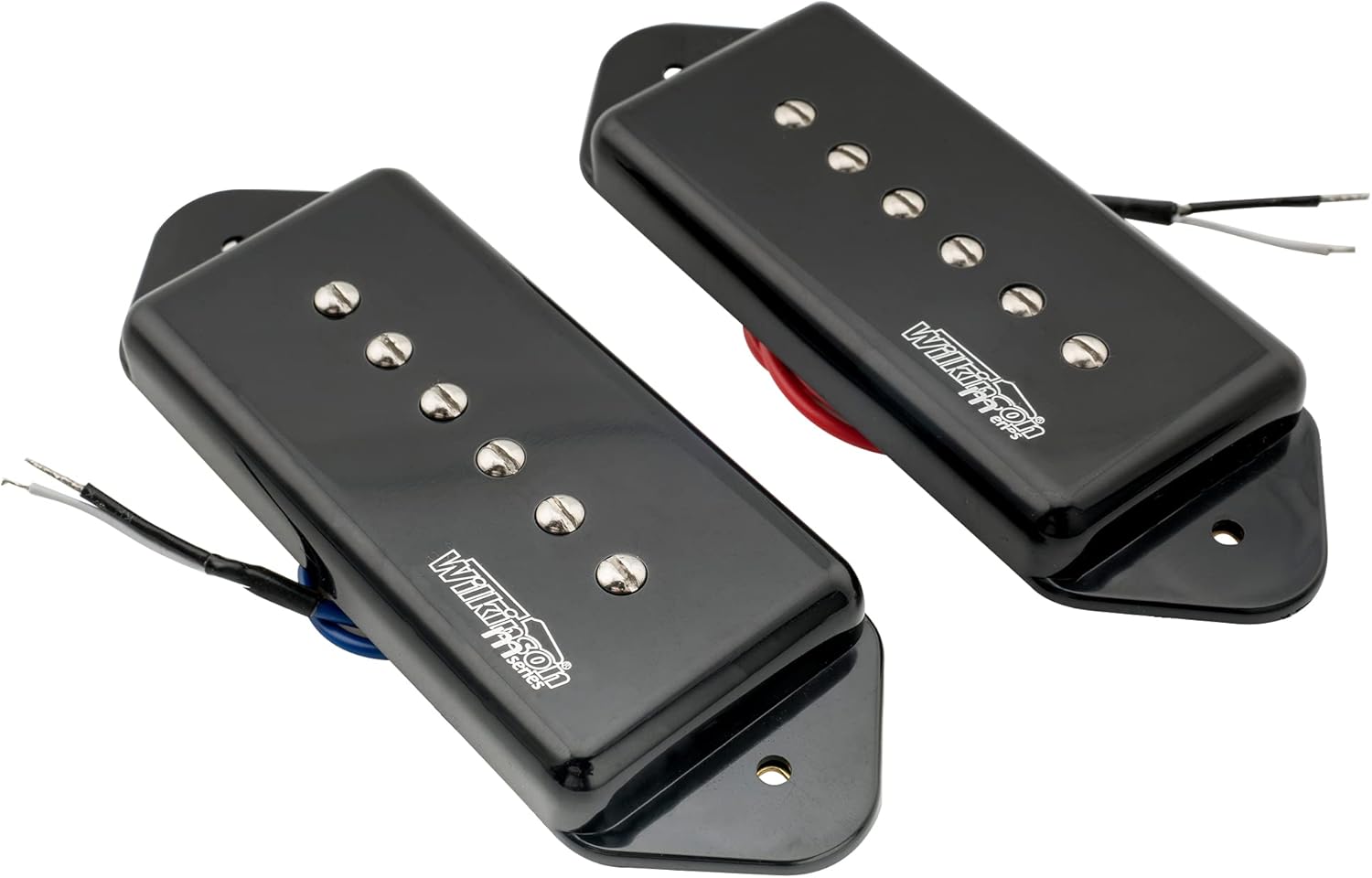Wilkinson WO90 Low Gauss Iconic Ceramic P90 Dogear Single Coil Pickups Set for Les Paul LP SG Electric Guitar, Black