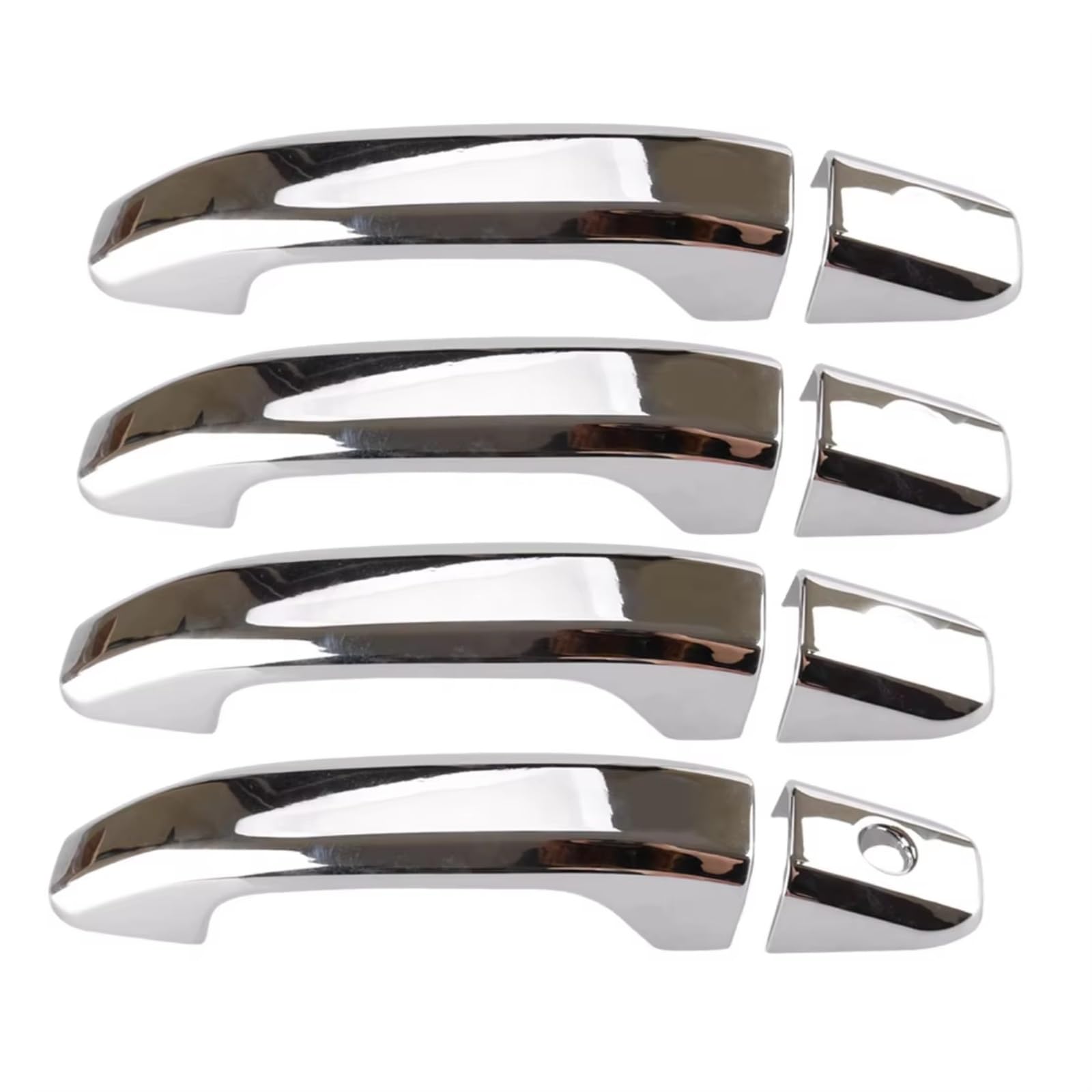Dspolimv One Color Outer Door Handle Cap Compatible With Chevrolet For Silverado For Colorado Side Door Handle Cover Cap Molding Trim With 1 Keyhole Chrome Silver Exterior