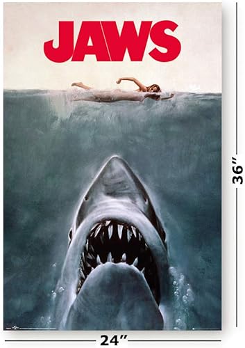 Miniatura 3 de Steven Spielberg Classics - Juego de póster de película de 3 piezas (mandíbulas, cazadores del arca perdida y parque jurásico - estilos regulares)