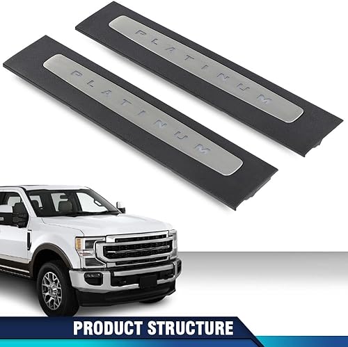 Miniatura 9 de PIT66 Juego de placas iluminadas de platino para umbral de puerta compatible con Ford F250 F350 F450 F550 Super Duty Crew Cab Only 2017-2022
