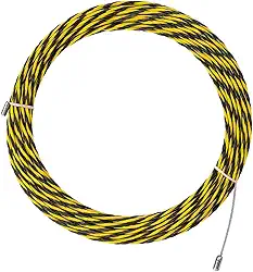 Passador de Fio com Alma Aço Profissional –Passa fio Sonda Guia para Puxar Fios 15 Metros trançado Com Alma de aço 150kg