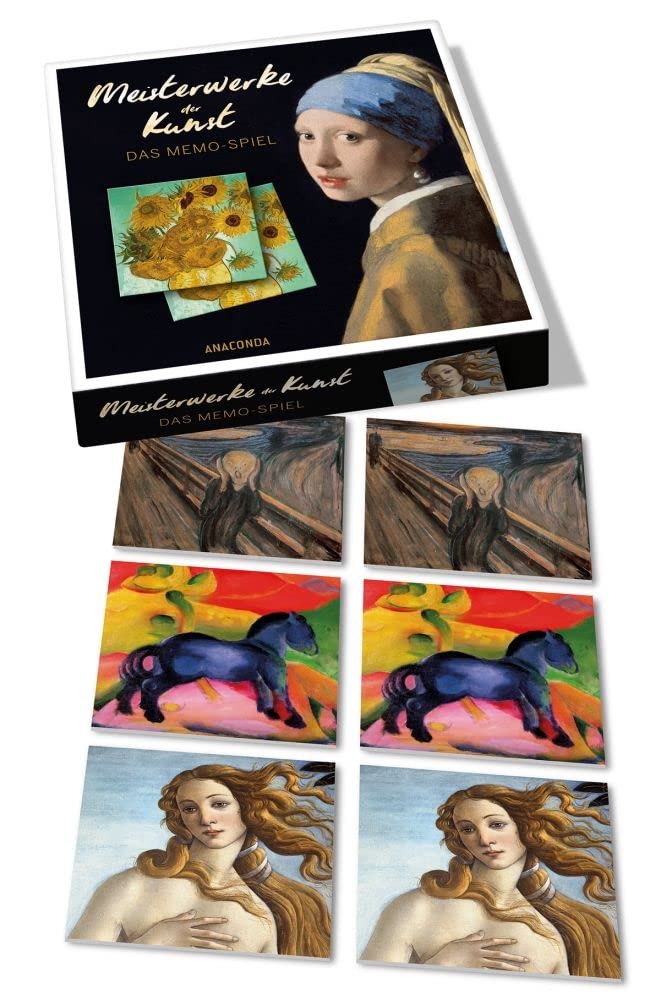 Meisterwerke der Kunst: Memo-Spiel mit 40 Spielkarten im Spielkarton