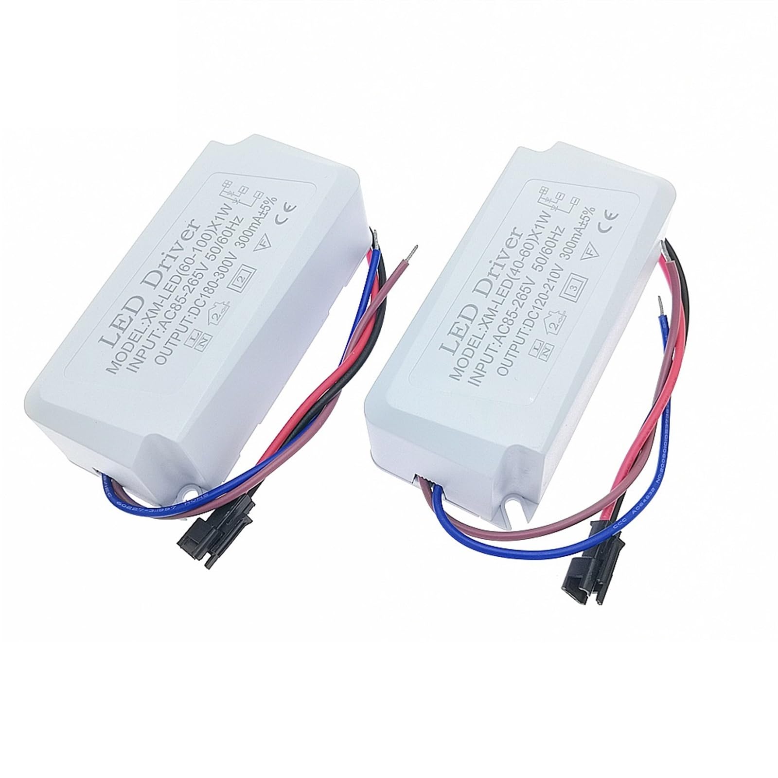 1 pz AC85-265V Alimentazione 40-100 W 300 mA Led Driver 40 W 50 W 60 W 70 W 80 W 90 W 100 W Adattatore Illuminazione A Corrente Costante((40-60) x1W)