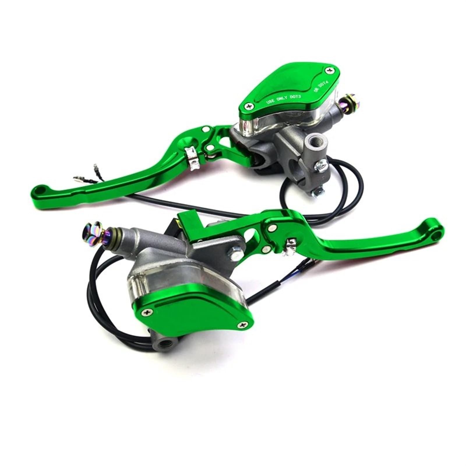 Hguvsjd Green 14Mm Piston Disc Brake Hydraulic Clutch Master Cylinder Reservoir Motorcycle Pump Lever Motorcycle Brake Lever(Green)