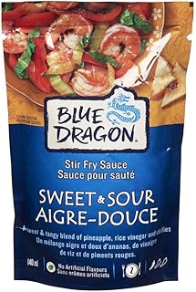 Blue Dragon, Sweet & Sour, Stir Fry Sauce, Tangy & Sweet, No Artificial Flavours, Perfect for Lunch or Dinner, 140ml
