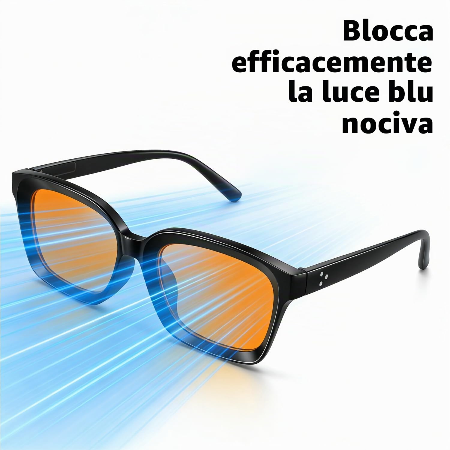 Hubeye Occhiali Anti Luce Blu Neri Montatura Quadrata, Ultraleggeri Occhiali da Gaming con Lenti Gialle/Rosse, Anti-Glare UV400 Occhiali da Computer Unisex Uomo Donna