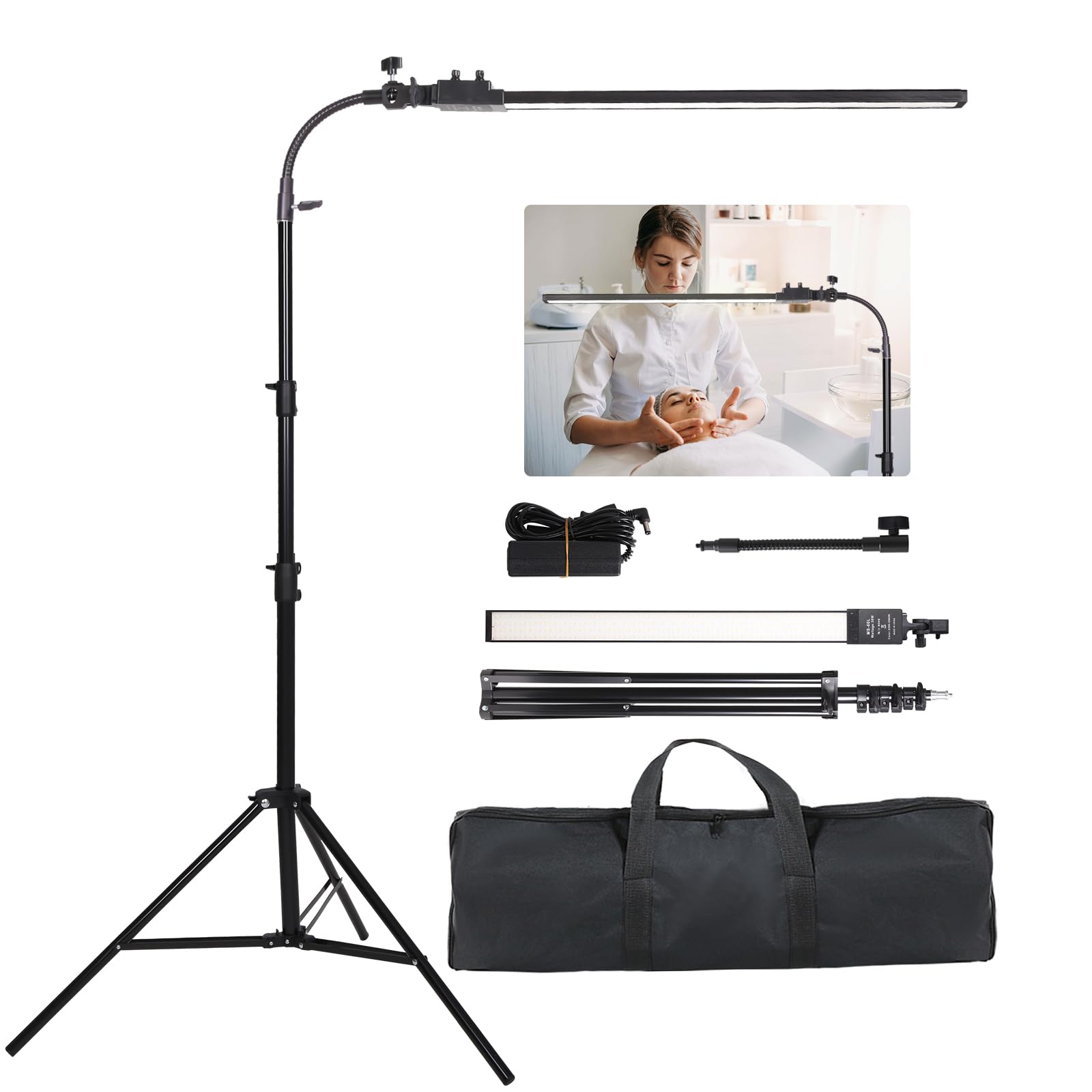 Set di luci fotografiche a LED, temperatura di colore regolabile, utilizzato per ritratti, fotografia video, trasmissione live per sopracciglia, tatuaggio, trucco, luce di riempimento