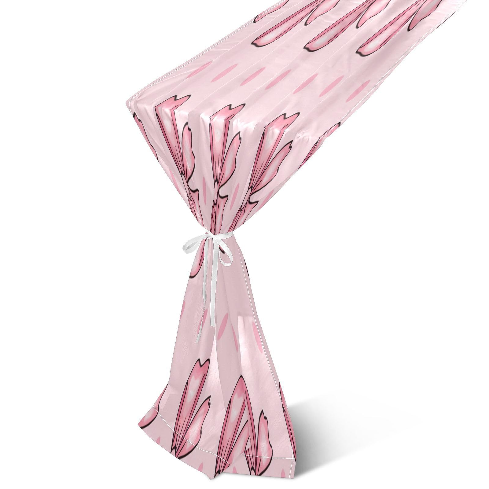 BURSTDDY Chiffon Table Runner,27x120inch Bow Gauze Table Runners for Wedding Party Birthday Home Decor Holiday Decorations