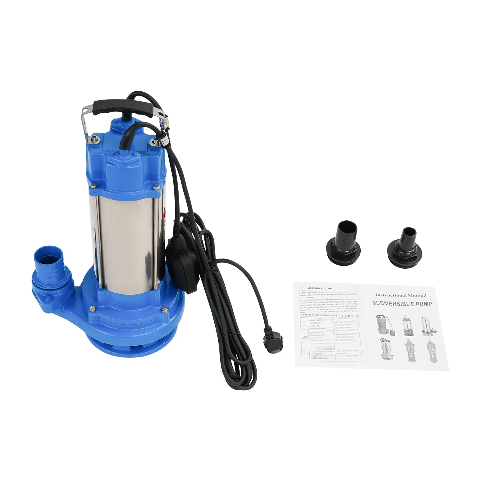 Pompa zanurzeniowa do brudnej wody z przełącznikiem pływakowym, pompa zanurzeniowa 2200 W, 26000 l/h, pompa zanurzeniowa do brudnej wody, maks. skok 25 m, pompa wodna IP68, idealna do pompowania wody