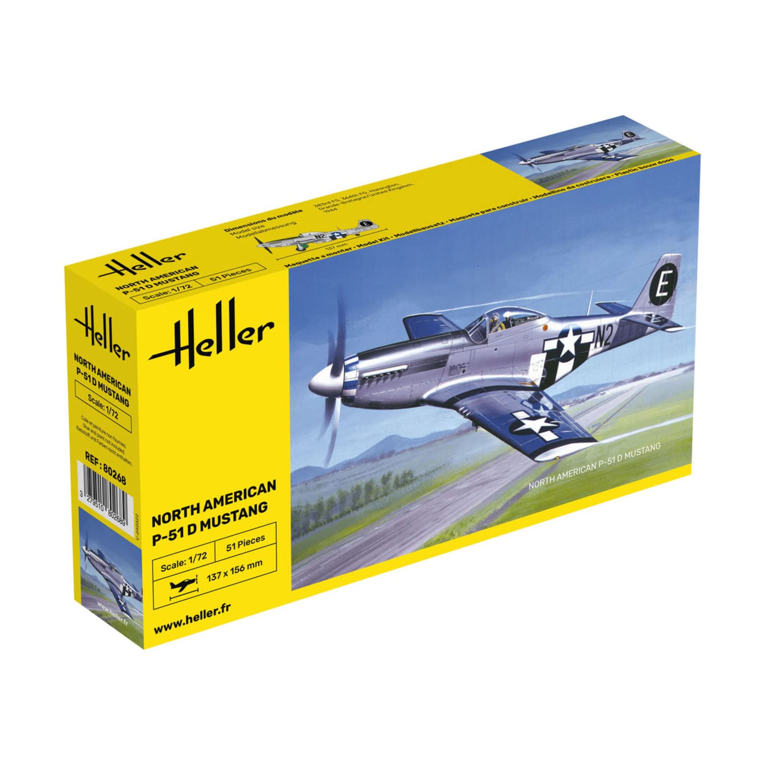 Heller P-51D Mustang Airplane Model Building Kit