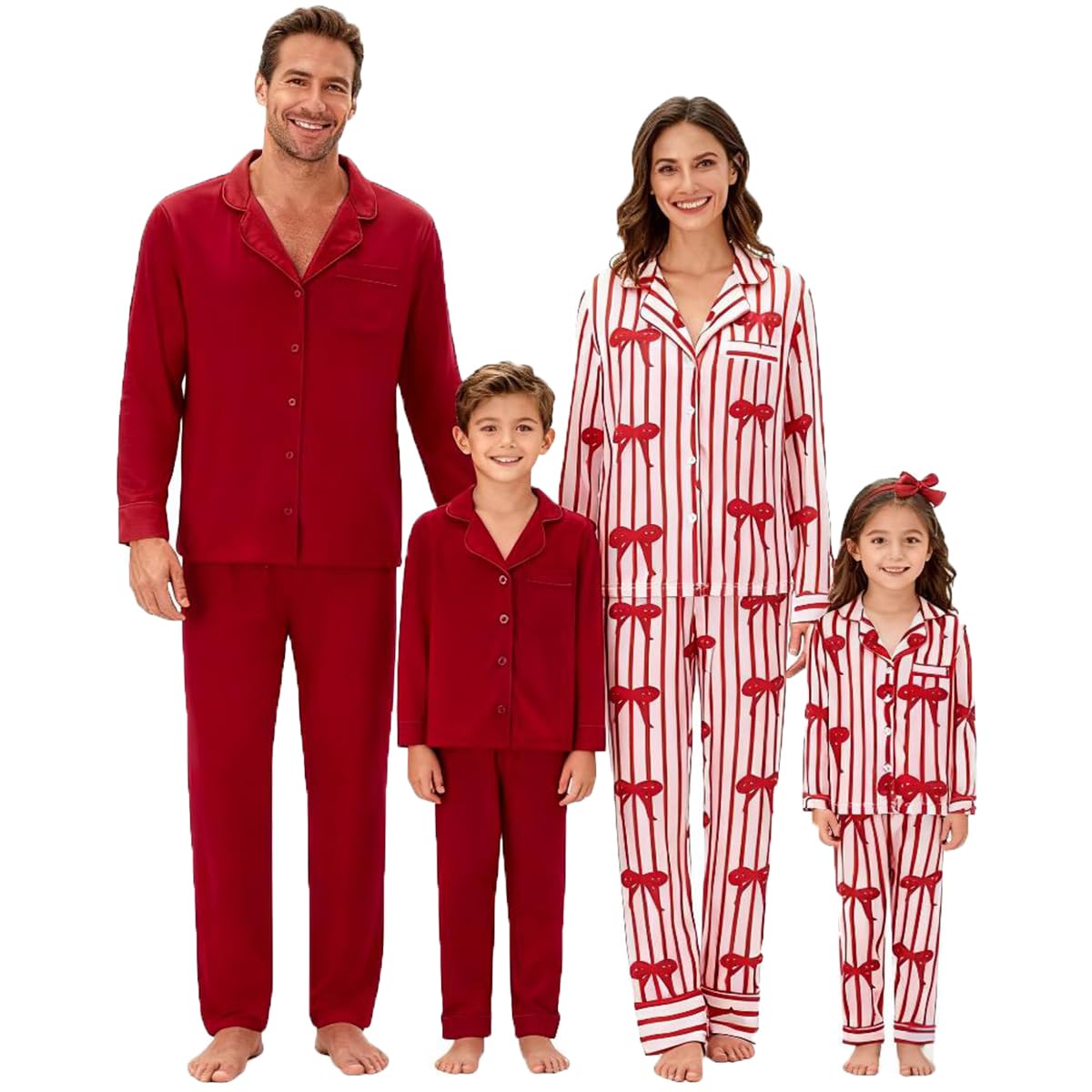 Christmas Family Pajamas Matching Sets Button Down Pajamas Santa Claus Holiday Festival Sleepwear-image-13