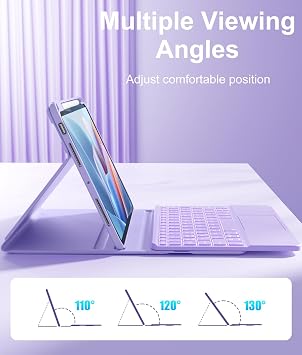 Hamile for iPad Pro 11-inch Case with Keyboard (M5/M4) - Magnetic Wireless Detachable Keyboard with Multi-Touch Trackpad 7 Colors Backlit Stain Proof Folio Cover for Pro 11 Inch 2025 2024 - Purple