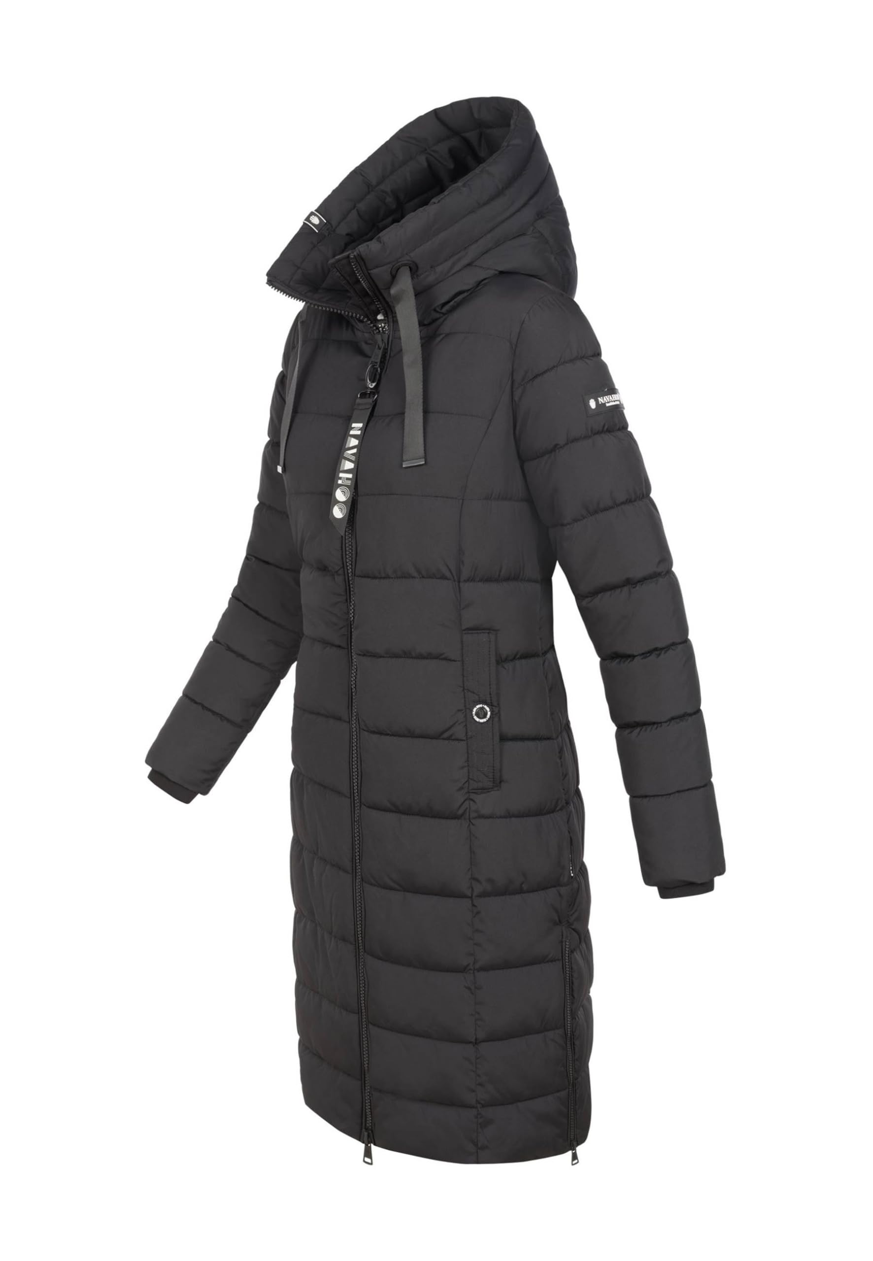 Navahoo Damen Winterjacke (XS-3XL) - Wind- & Wasserabweisend, große Kapuze, seitliche Gehschlitze, Steppmantel, Warme Jacke Frauen - N036