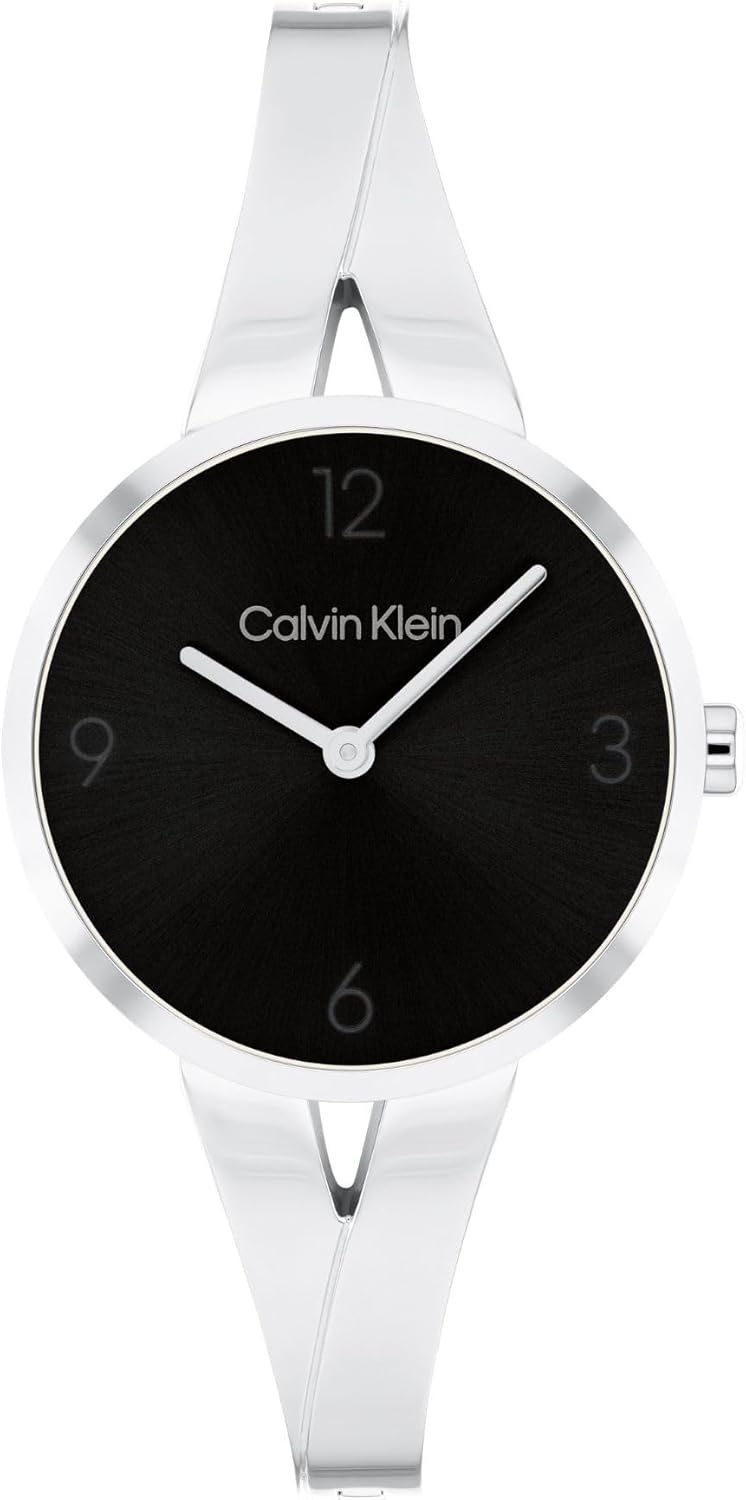 Calvin Klein Joyful - Women's 2H Quartz Watch Stainless Steel Case Bangle Bracelet - Water Resistant 3 ATM/30 Meters - Adjustable Links for a Custom Fit - 30 mm