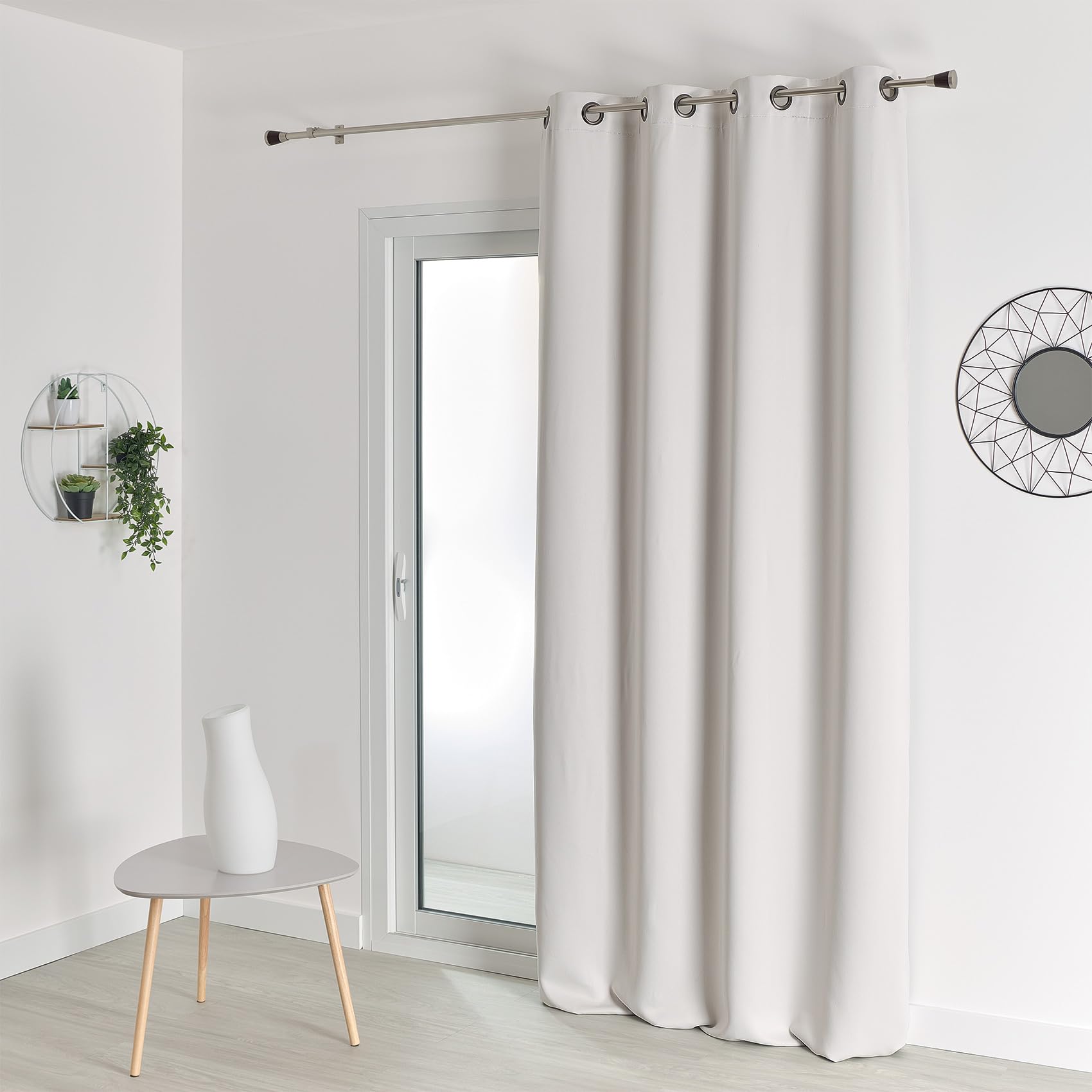 HomeMaison Rideau Occultant - Rideau M1 - Rideau Non feu-Blanc Casse- Rideau 140 X 260 cm