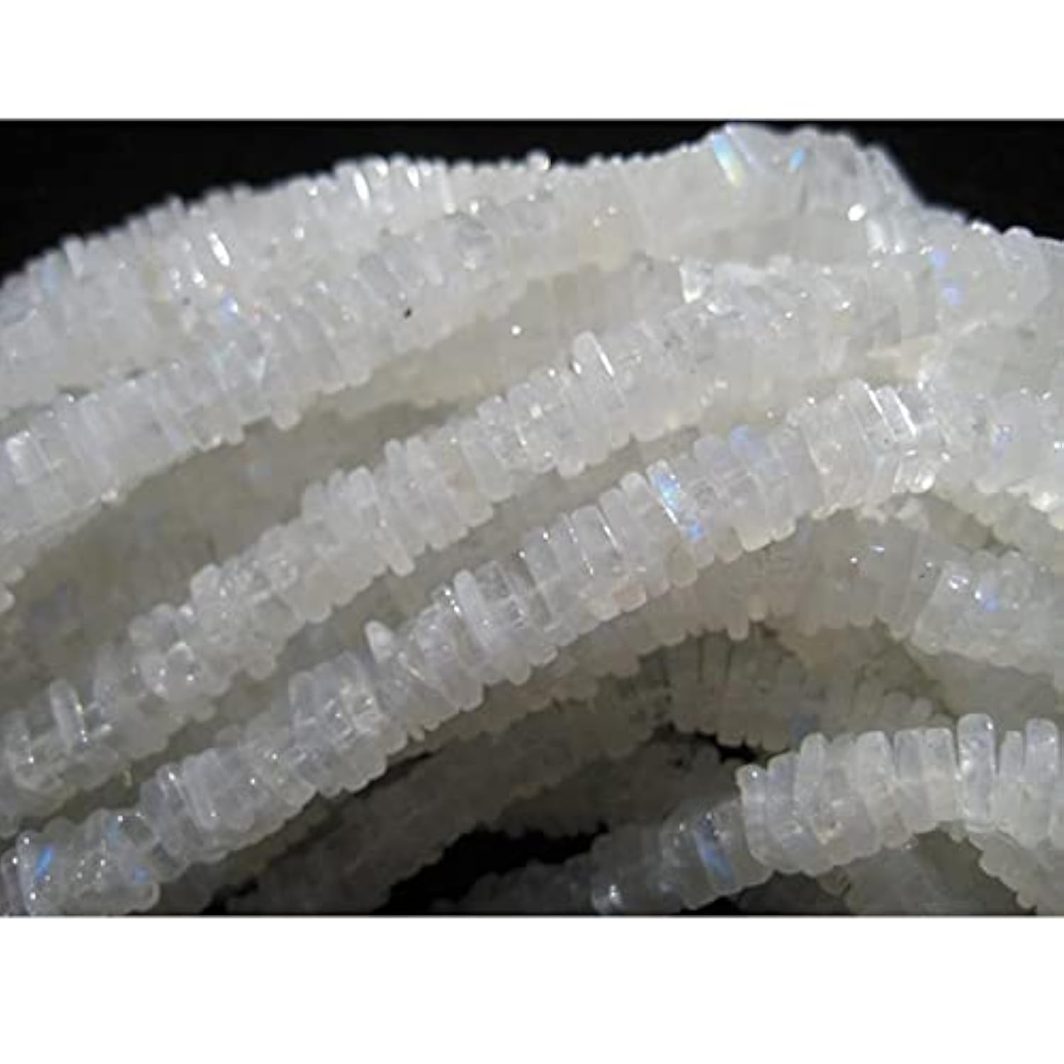 LKBEADS Rainbow Moonstone Heishi Beads - 8 Inches Strand Size 5-6mm