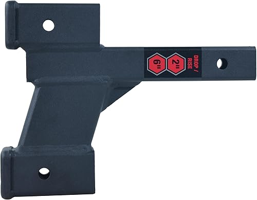 Vista 25 de TOPTOW 64121 - Elevador de extensión de enganche de remolque receptor de 2 pulgadas con elevación/caída de 2 pulgadas, vástago sólido, capacidad