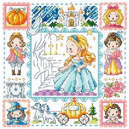 Amazon 3222 シンデレラ クロスステッチ 刺繍キット世界名作劇場 世界のおとぎ話 Cinderella 14カウント白 30cm 30cm 刺しゅうキット 通販