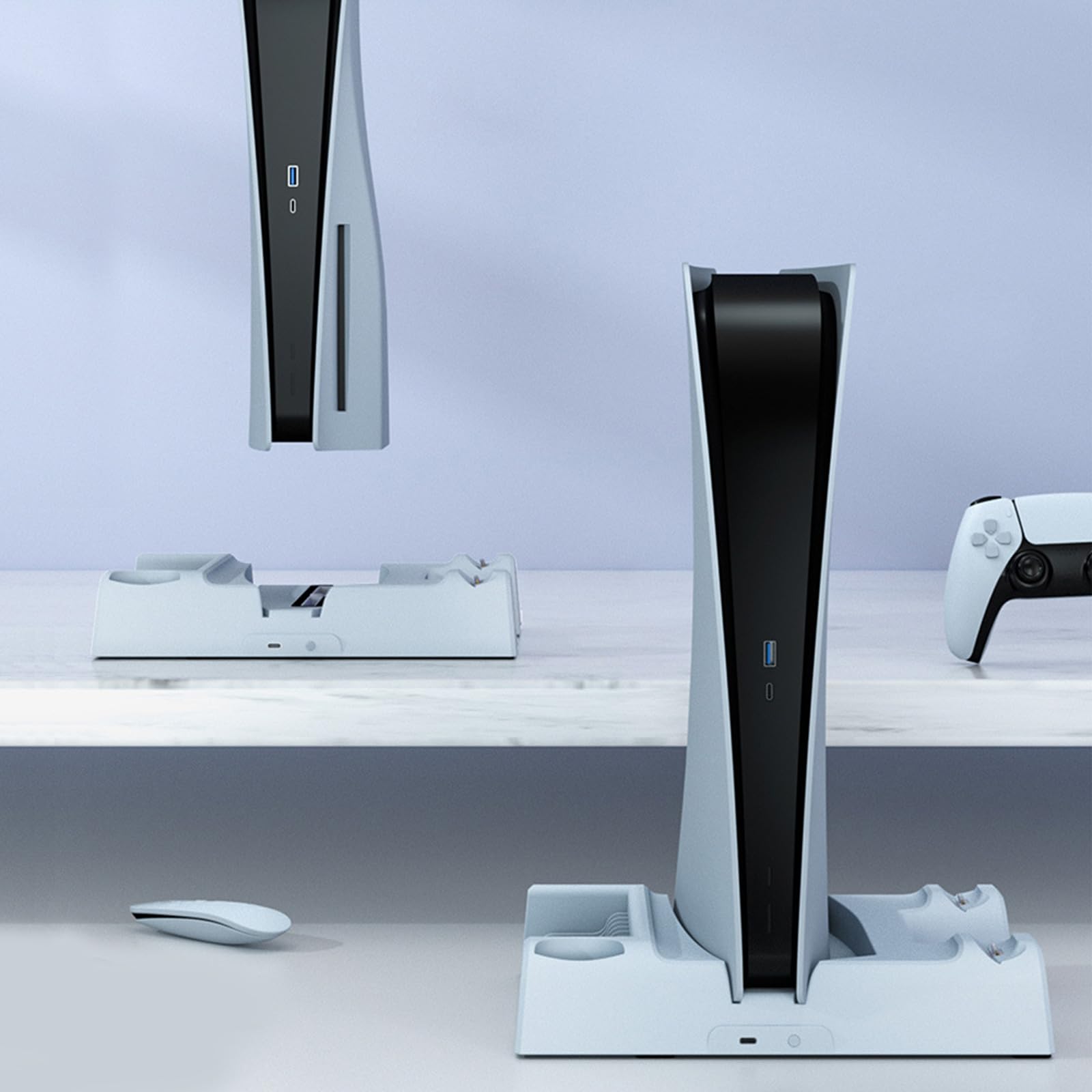Soporte para cargador de controlador, base de base, soporte de ventilador de refrigeración con ranura de almacenamiento de disco de juego de 11 bits para consola de juegos P5, soporte de cargador de