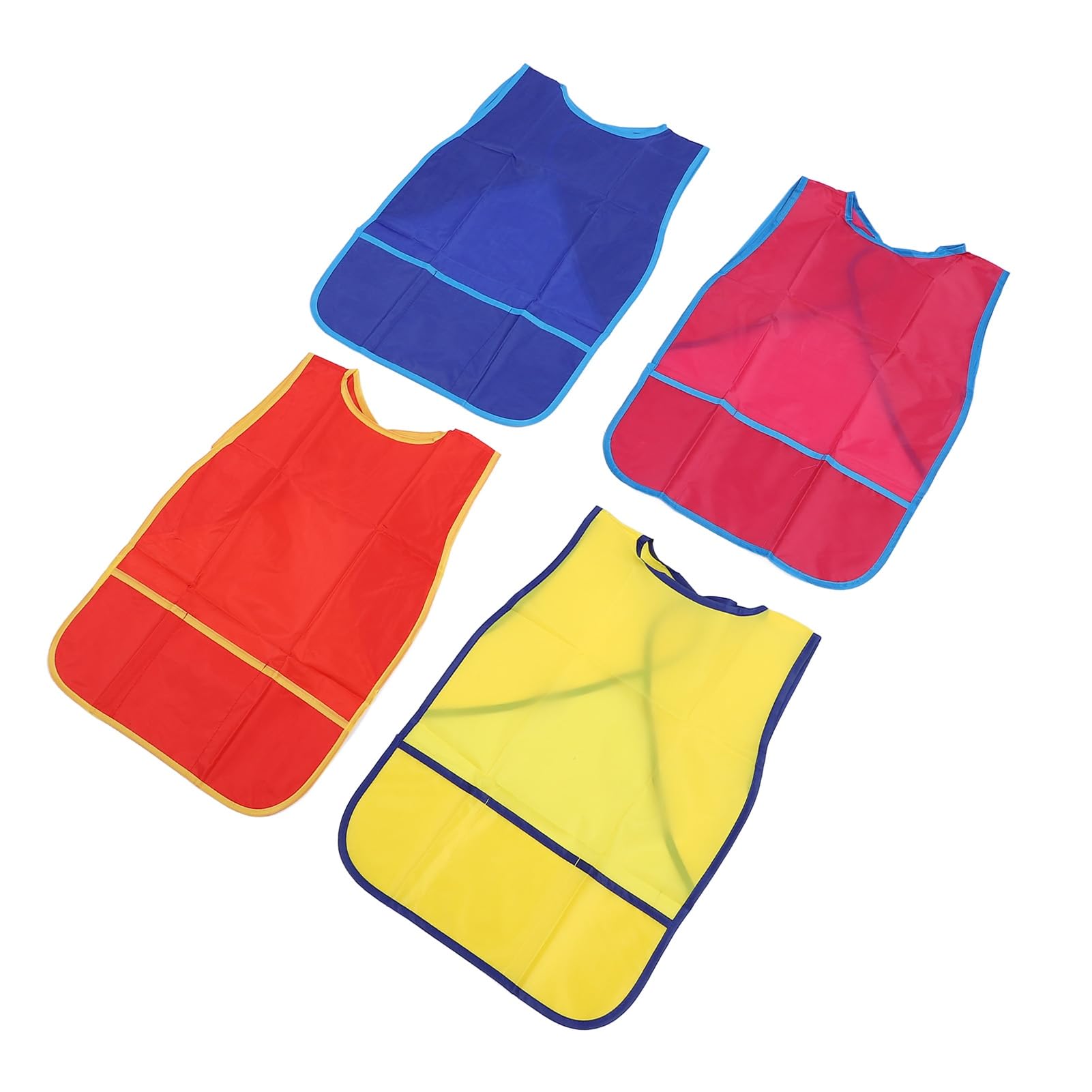 SIXRUN 12 Pezzi Grembiuli da Pittura per Bambini Nylon con 3 Tasche