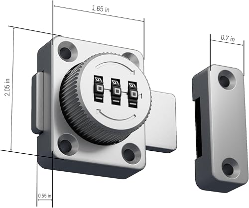 Miniatura 8 de Cerradura de combinación sin llave de aleación de zinc para puertas de gabinete Cerradura de seguridad mecánica de 3 dígitos con código de acceso