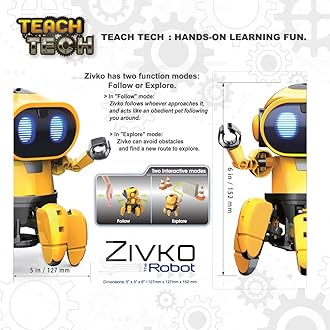 Elenco Teach Tech “Zivko The Robot”, Interactive A/I Capable Robot with Infrared Sensor, STEM Learning Toys for Kids 10+, includes Assembly Parts
