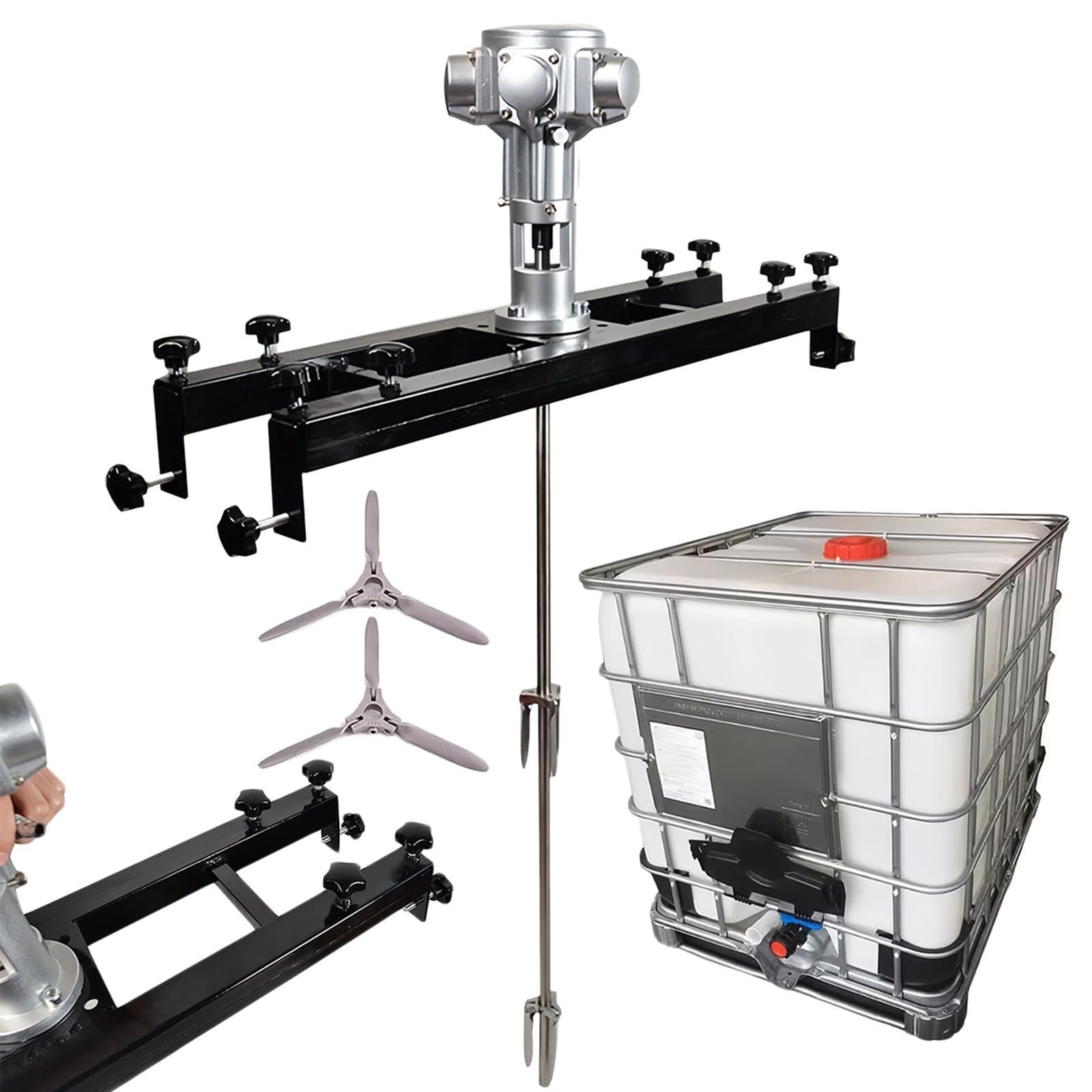 Mieszadło powietrza IBC, mieszalnik zbiornikowy 1/2 HP 3/4 HP 1 KM, bez obciążenia obr./min: 2500 obr./min 1800 obr./min 1000 obr./min, pneumatyczny mikser wspornikowy, mieszadło do farby, narzędzie