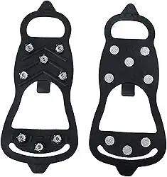 1 par de 8 picos crampons caminhada crampon spikes apertos antiderrapante tração pinças de gelo tração grampos para caminhadas montanhismo