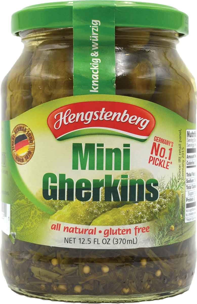 Hengstenberg Mini Gherkins Pickle, 12.5 Ounce (Pack of 12)