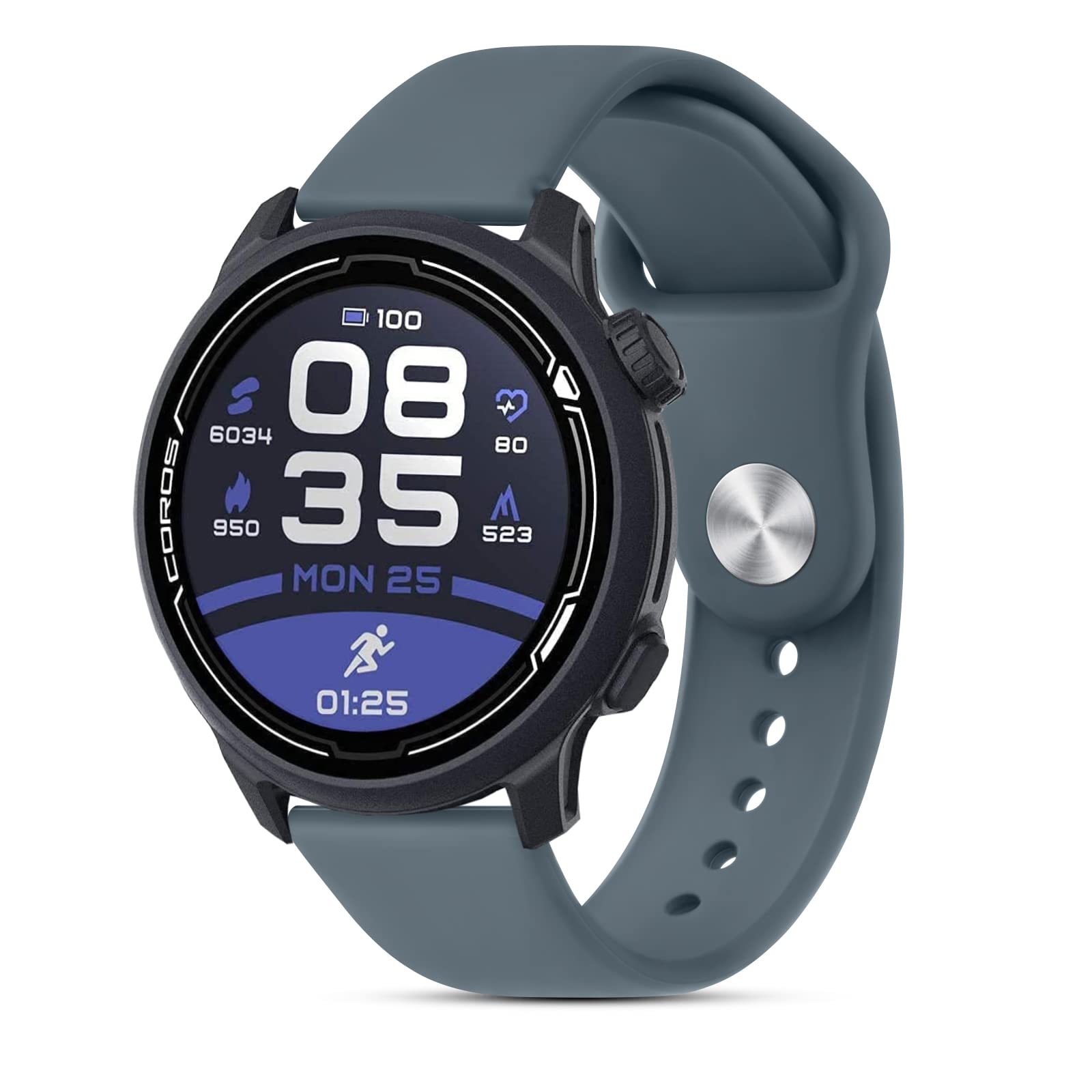 Amzpas Silicone Band for Coros PACE 2/ APEX 42mm/ APEX 2, 20mm Quick-Release Replacement Wristband Sport Strap for Men Women