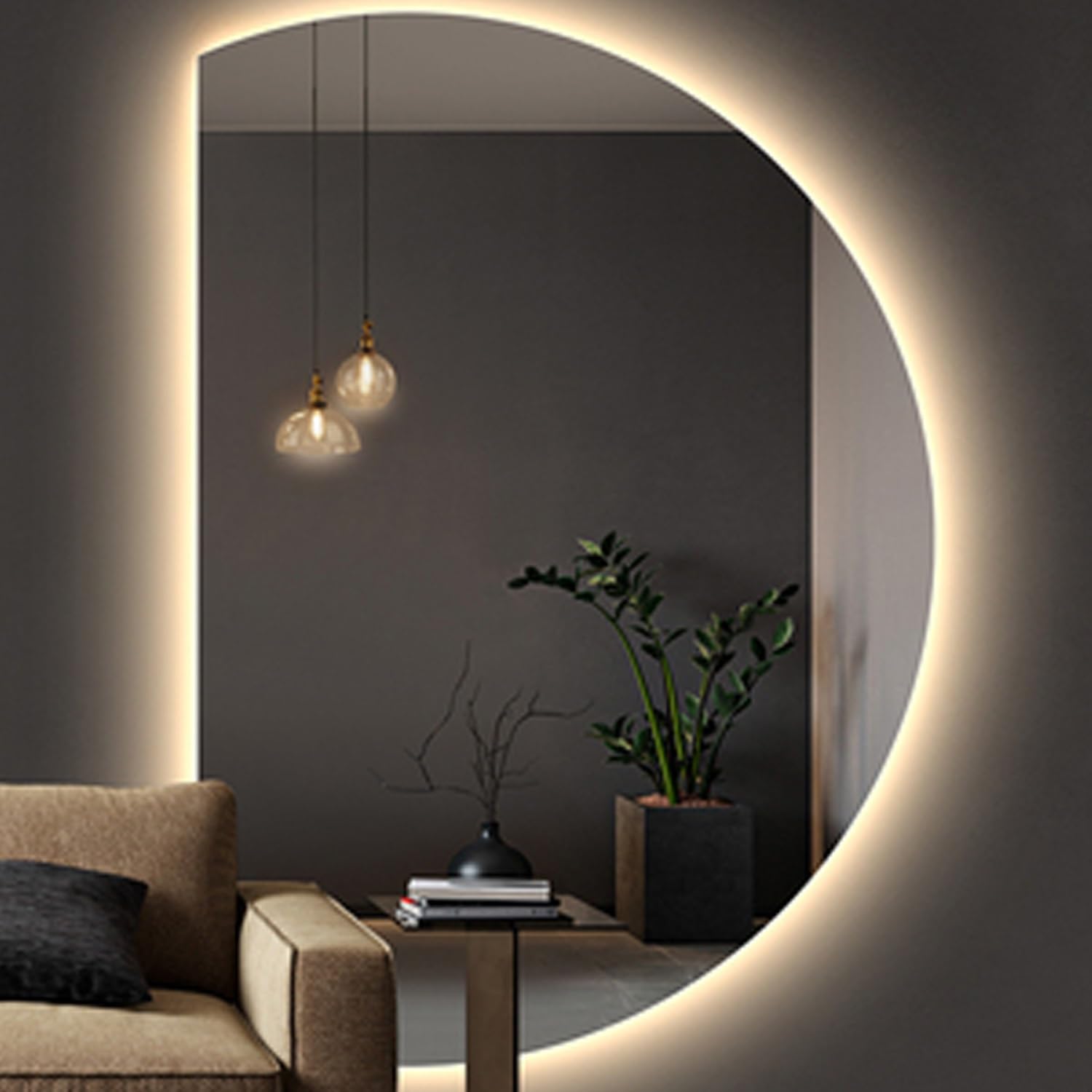 FGXHHS Anti-Fog with LED Lighted, Dimmable Makeup Vanity Mirror, Backlit Wall for Home Decor and Entryway