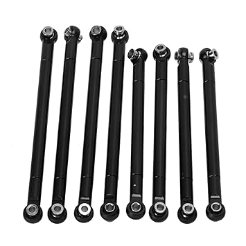 Metal Tie Rod Connecting Rod, Full Car Tie Rod 8PCS Reliable Aluminum Alloy Stable for MN86 RC Car(Black)