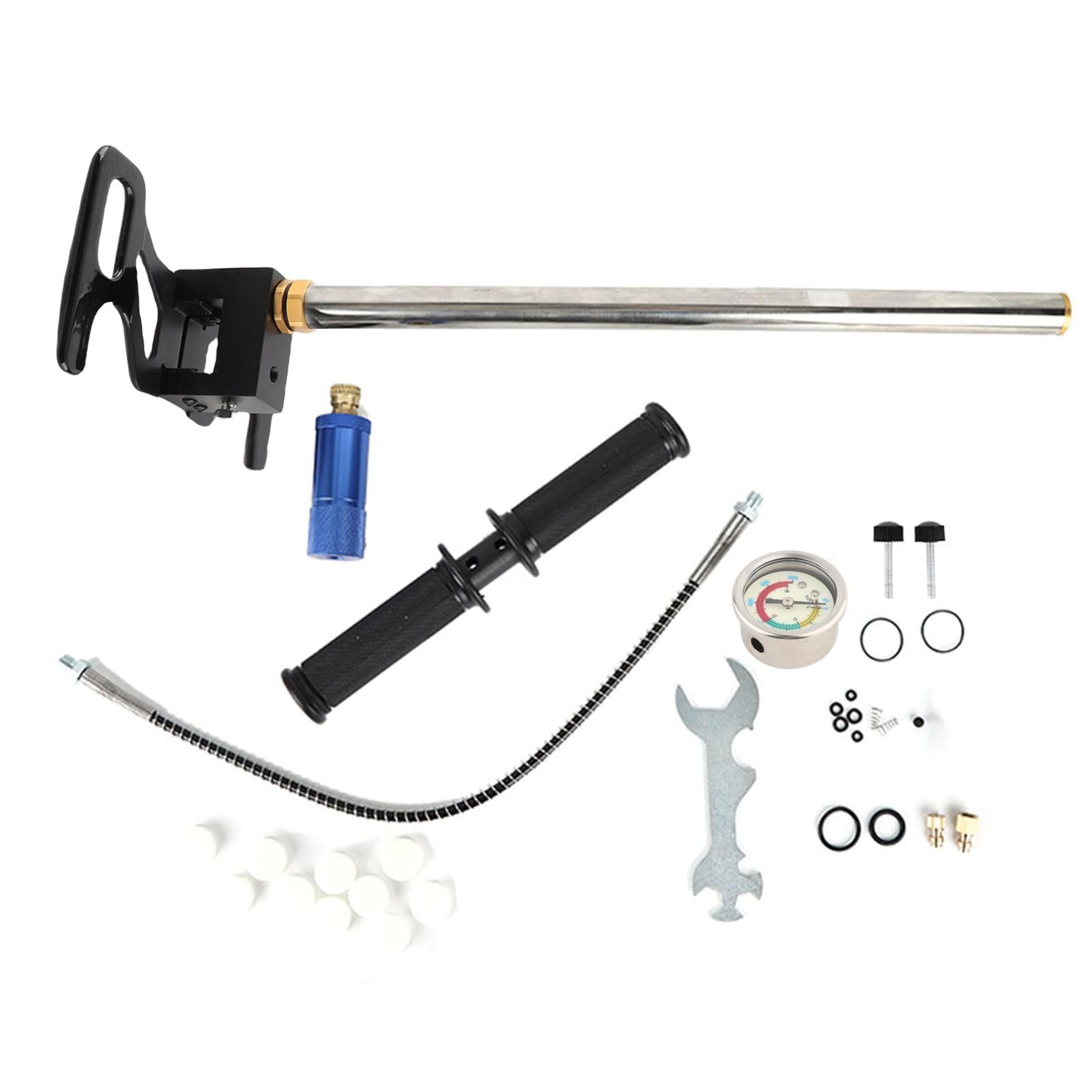 Hochdruck Luftpumpe Edelstahl Handpumpe Stecker Luftschlauch für Sauerstoffflaschen