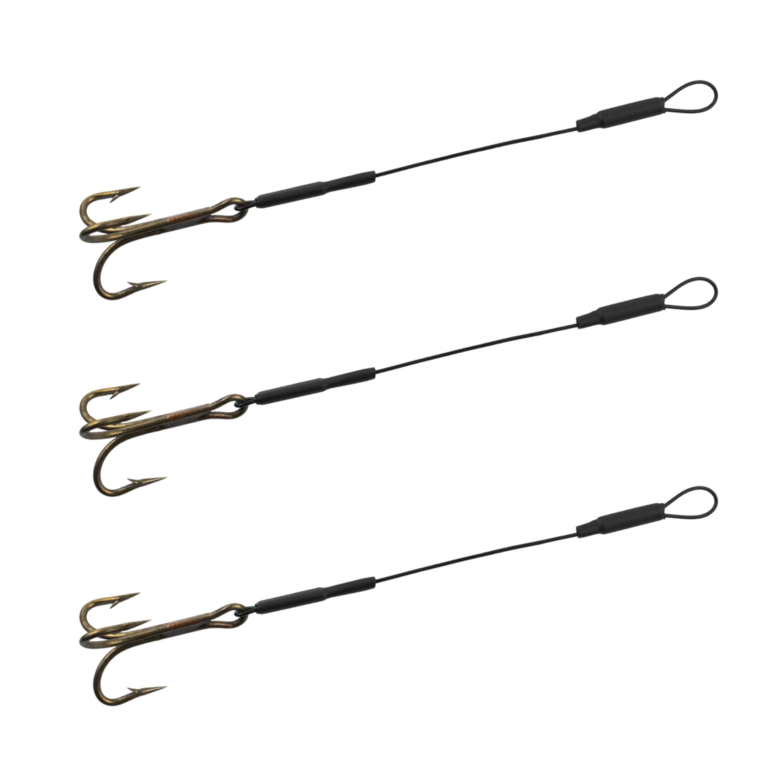 3 Single Stingers - Wire Trace - Lure Soft Baits - Pike & Predator Fishing