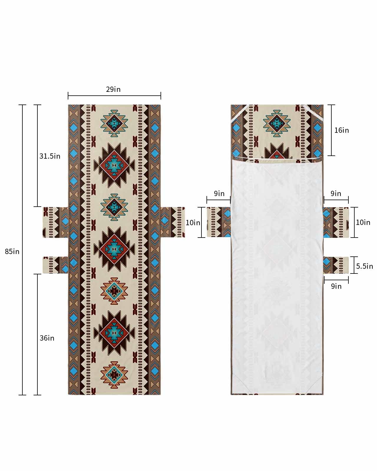 Western Southwest Beach Pool Patio Lounge Chaise Chair Cover Towel with Pockets,Absorbent & Quick Dry Microfiber Towel Cover Bag Summer Travel Accessories for Sunbathing Indian Ethnic Abstract Boho